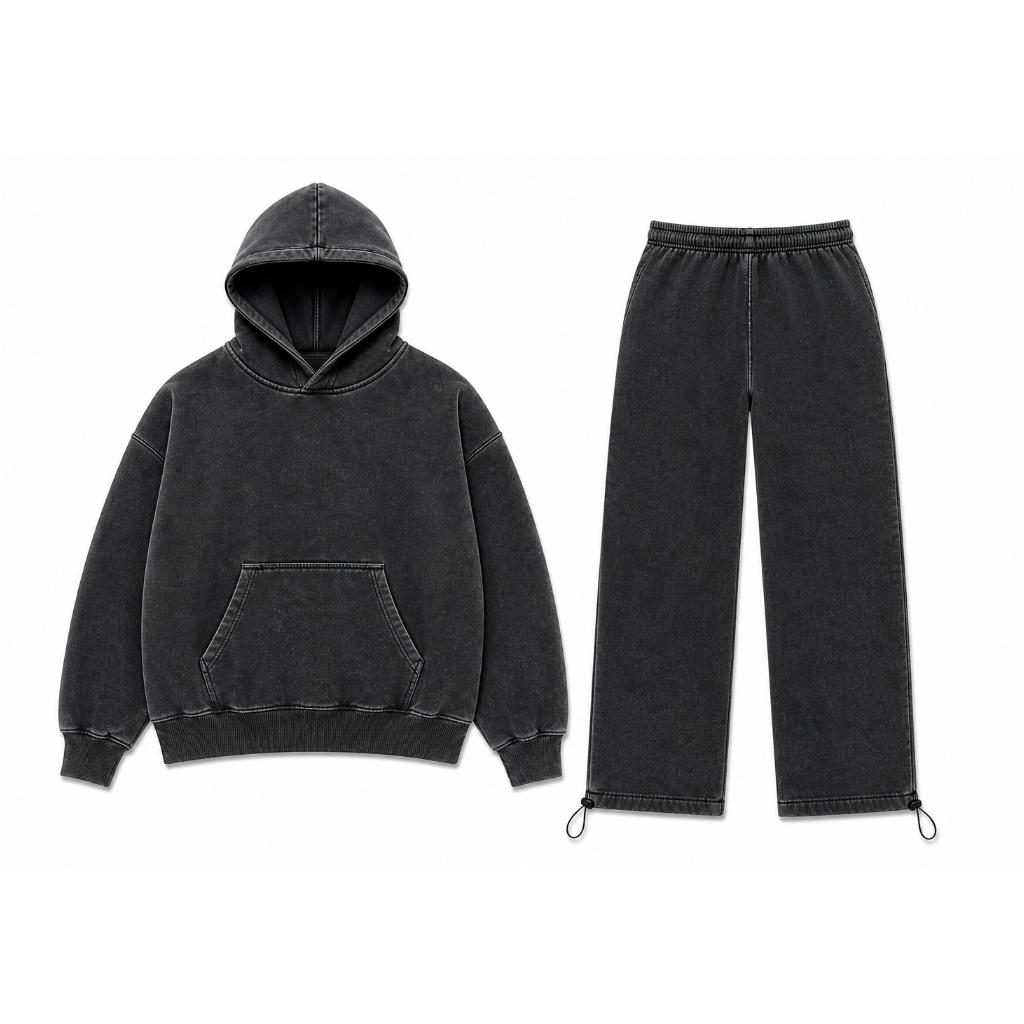 Faded Black Cosy Tracksuit